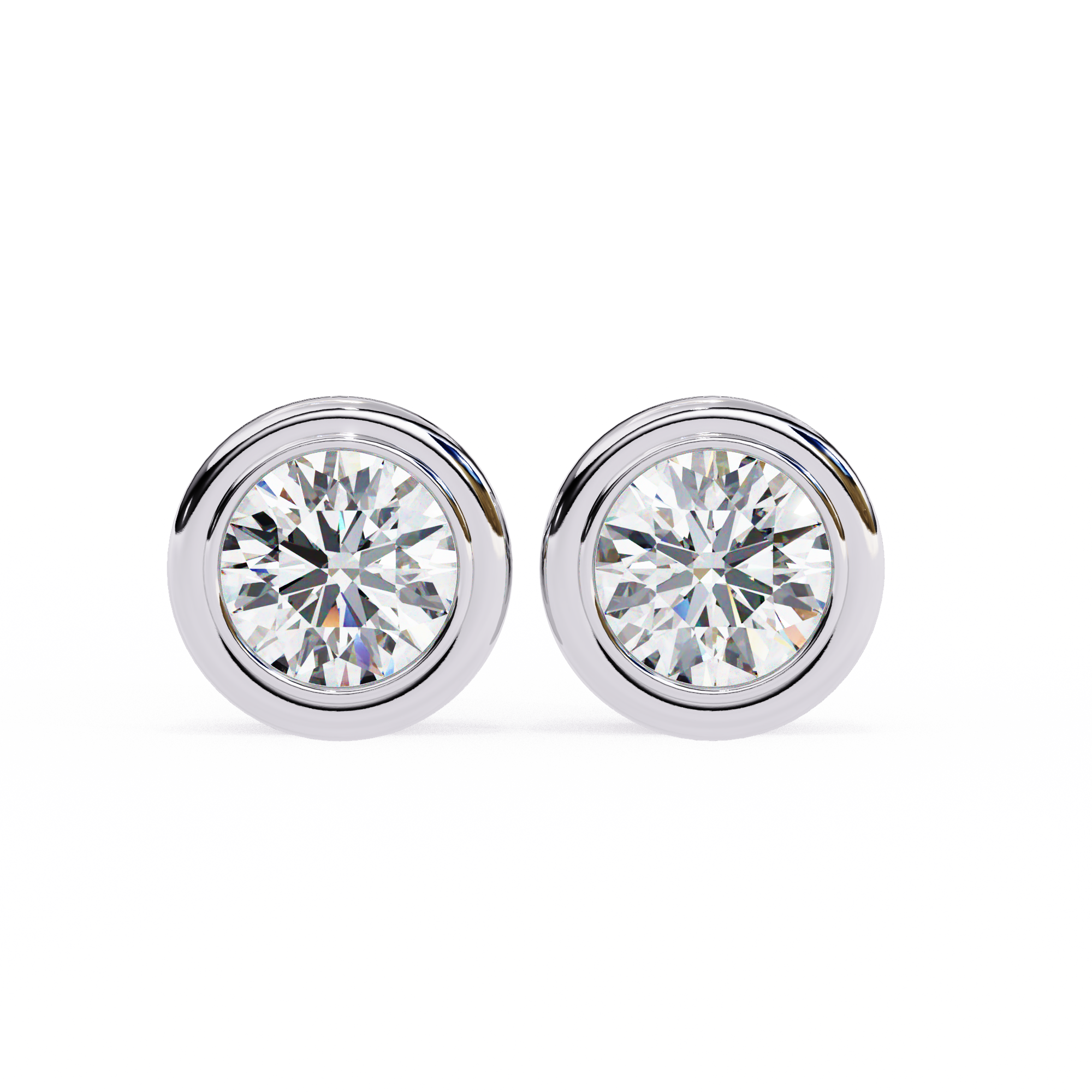 IGI 2.50ct Lab-Grown Diamond Bezel Set Studs