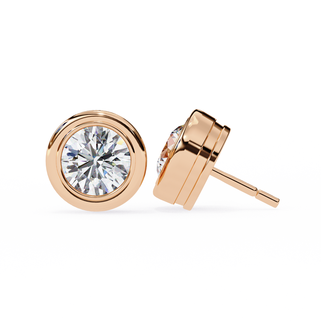 Pendientes engastados en bisel con diamantes cultivados en laboratorio de 2,50 ct