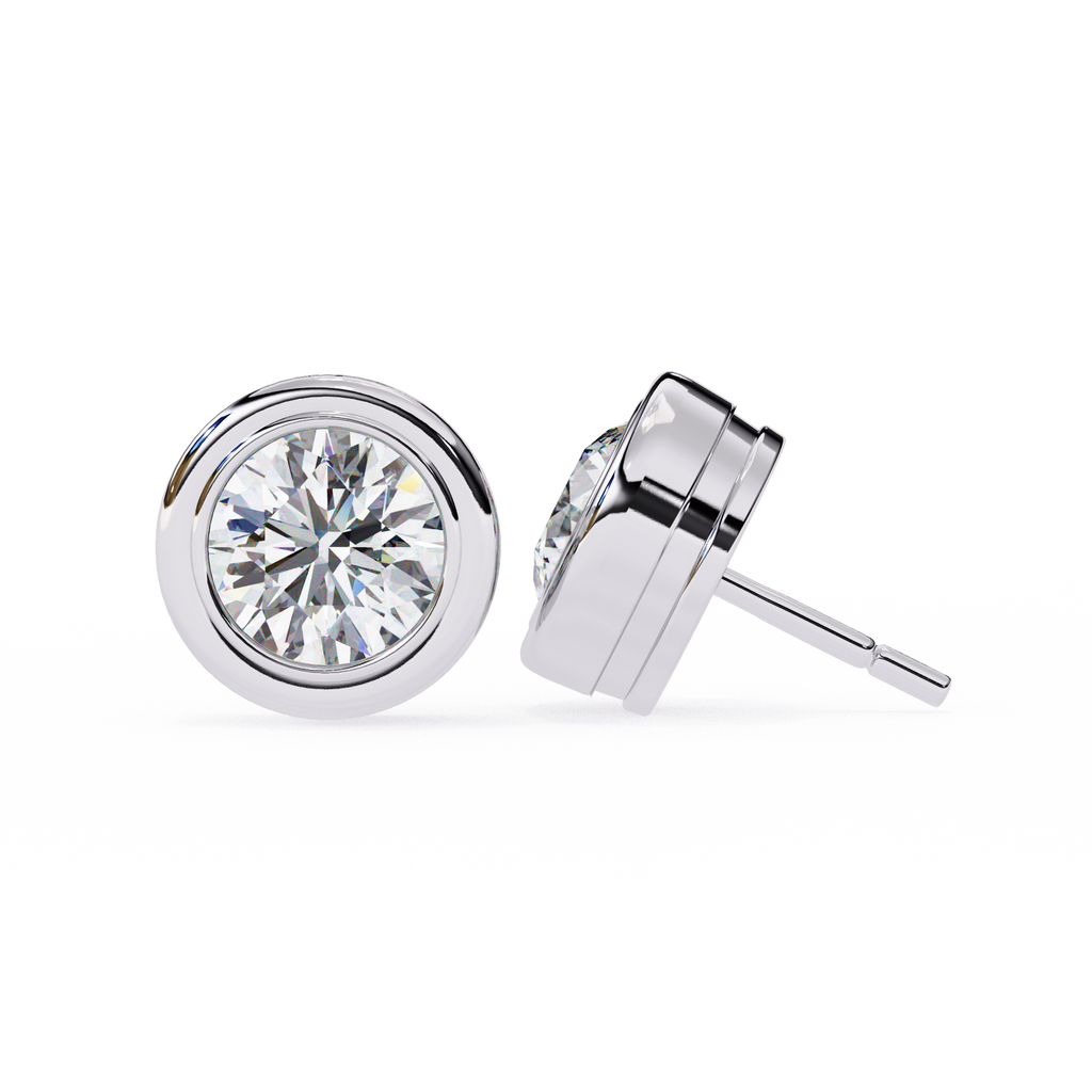 Pendientes engastados en bisel con diamantes cultivados en laboratorio de 2,50 ct