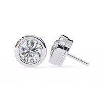 Pendientes engastados en bisel con diamantes cultivados en laboratorio de 2,50 ct