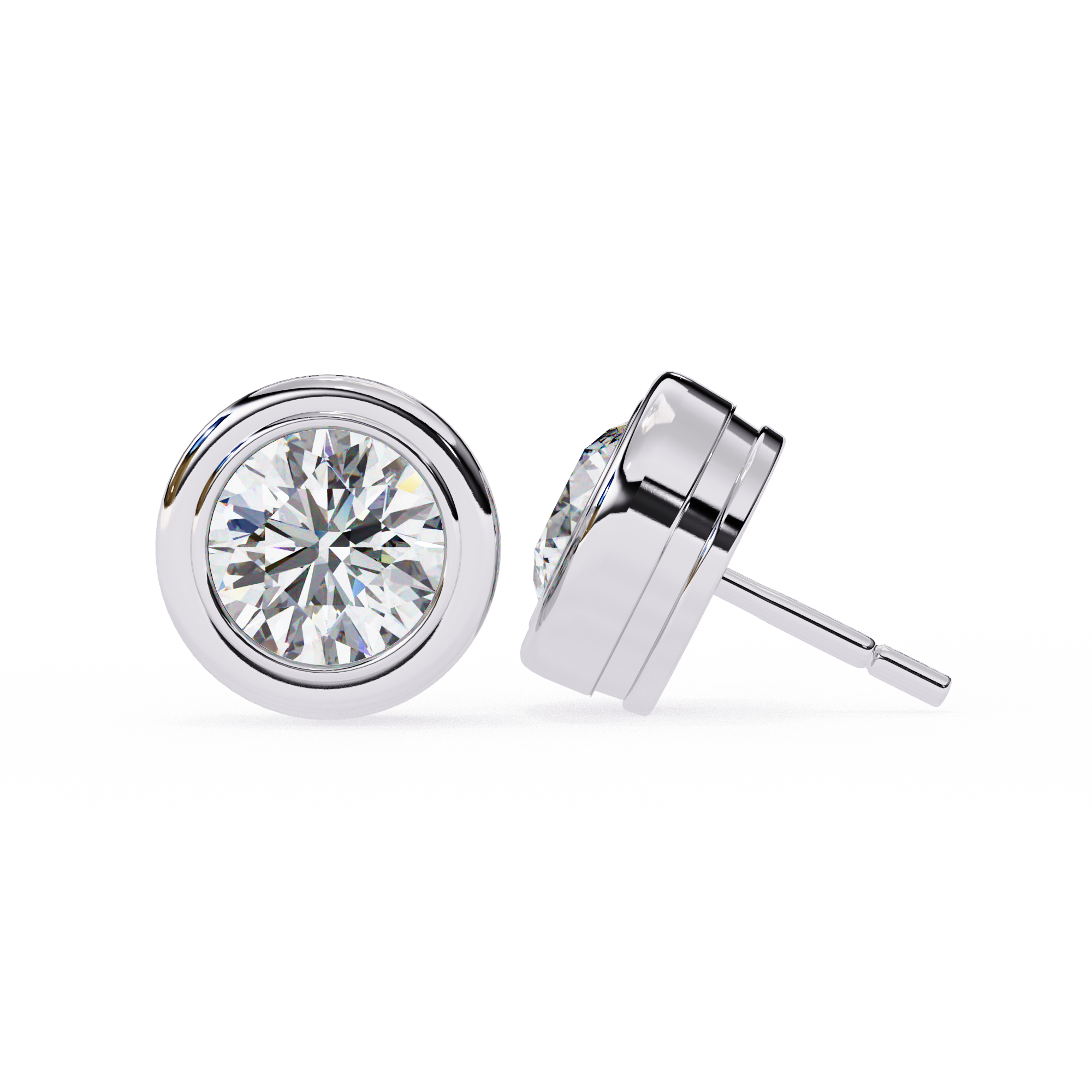 IGI 2.50ct Lab-Grown Diamond Bezel Set Studs