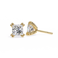 IGI 3ct Lab Grown Princess Diamond Duel Prong Earrings