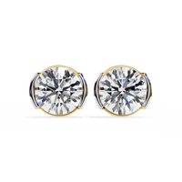 Pendientes de medio bisel con diamantes cultivados en laboratorio de 2,50 ct