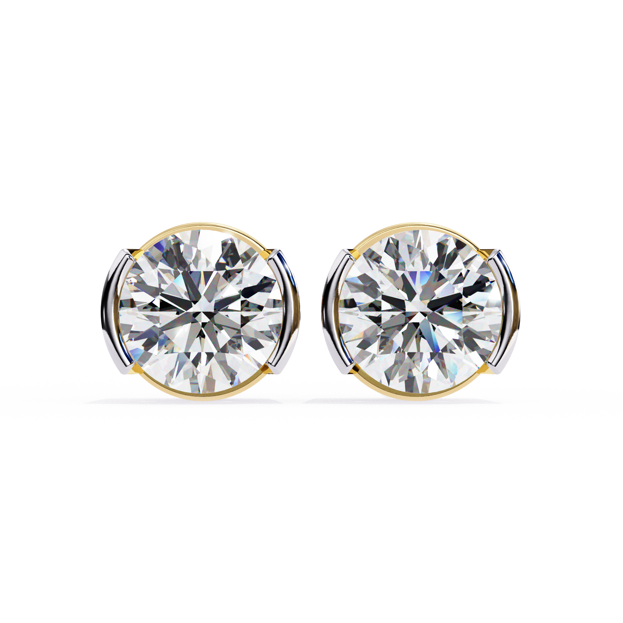 IGI 2.50ct Lab-Grown Diamond Half Bezel Set Studs