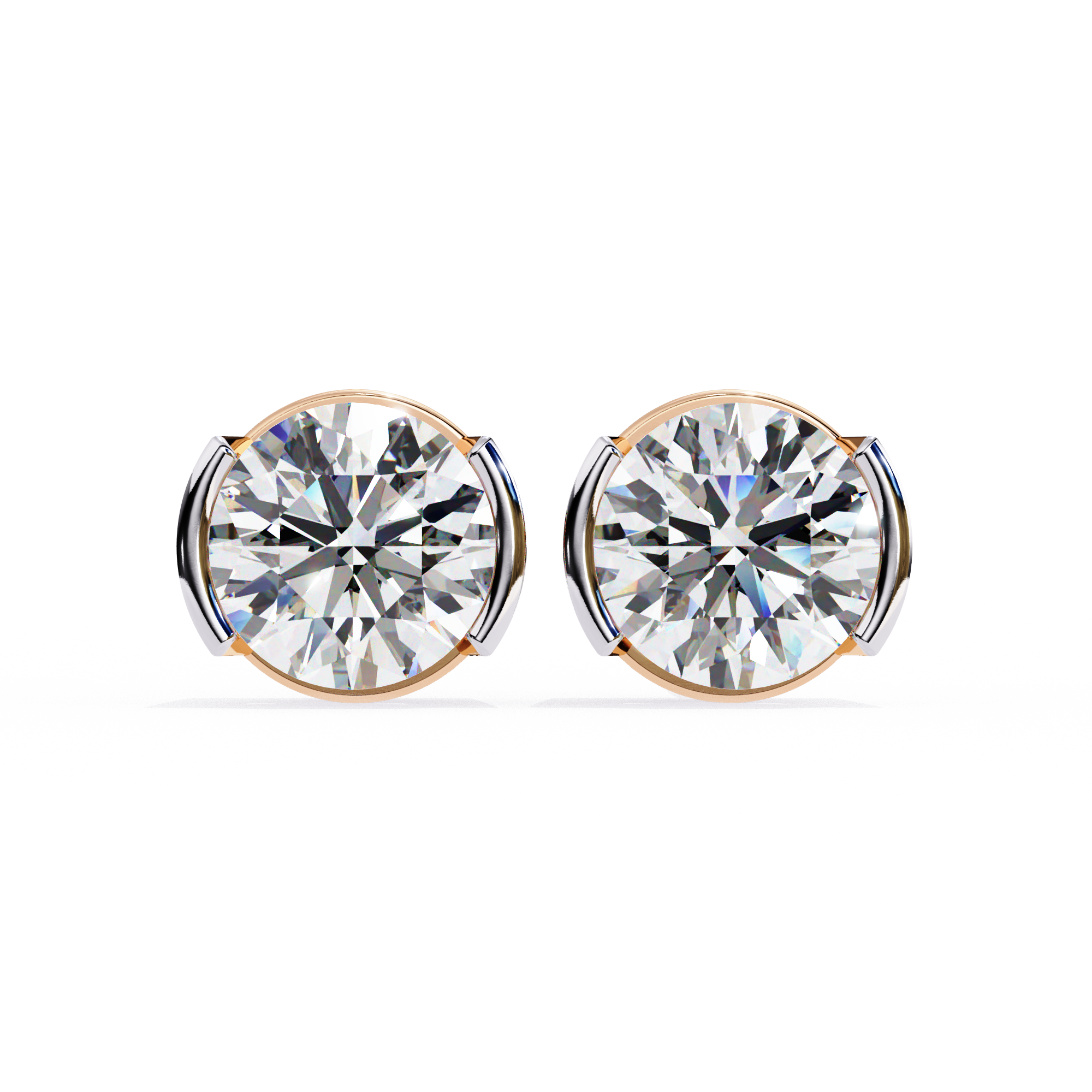 IGI 2.50ct Lab-Grown Diamond Half Bezel Set Studs