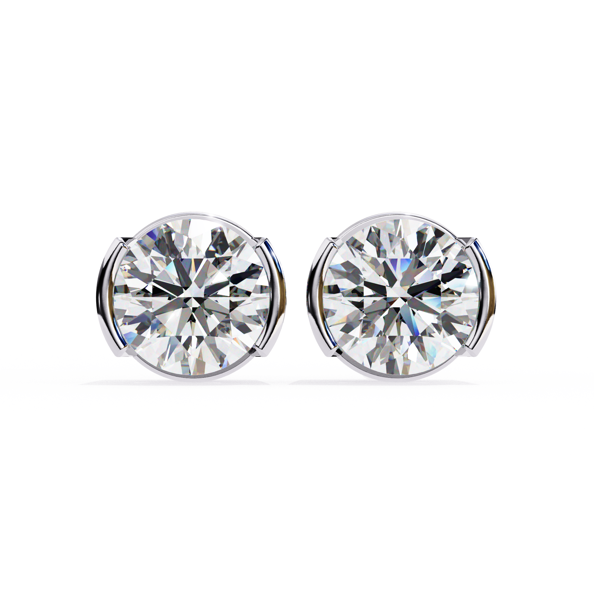 IGI 2.50ct Lab-Grown Diamond Half Bezel Set Studs