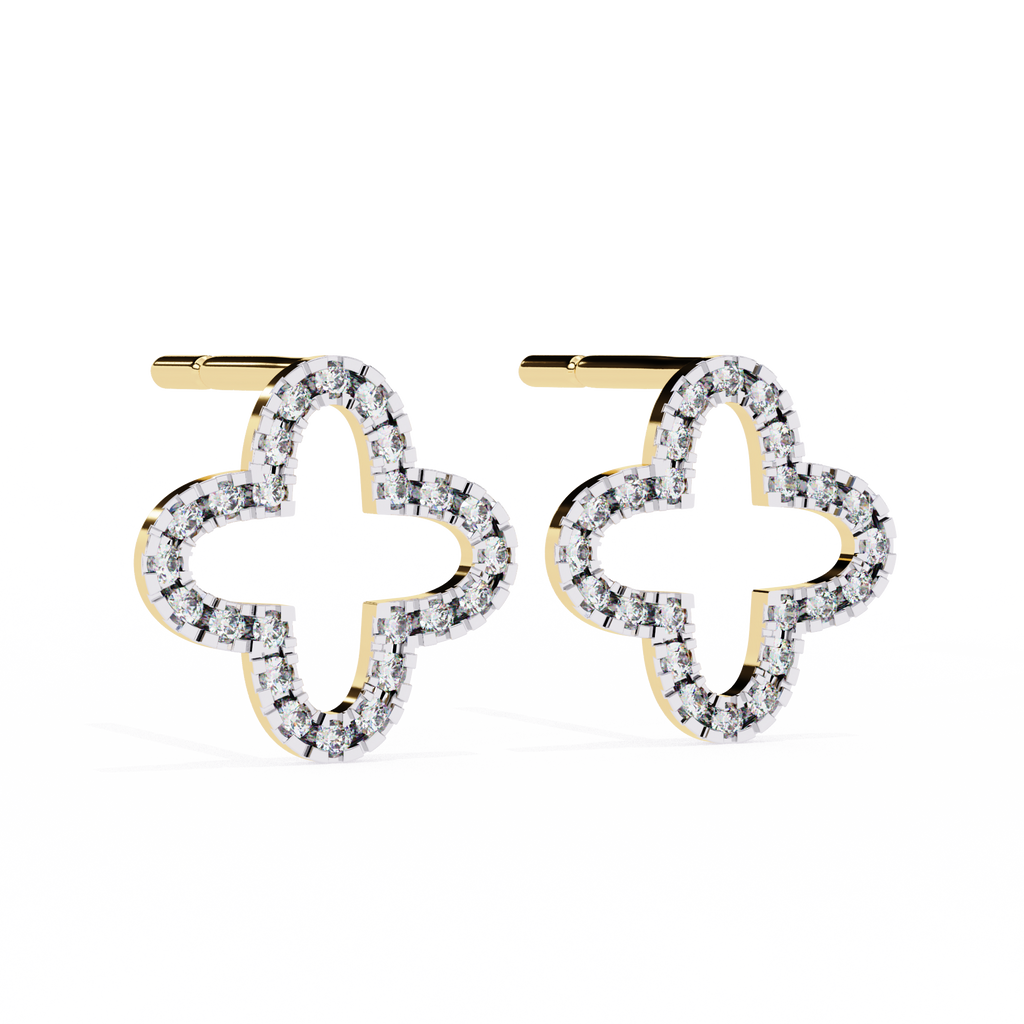 0.25ct Lab Grown Diamond Clover Earrings