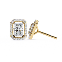 Pendientes de diamantes de talla radiante cultivados en laboratorio de 1,86 ct