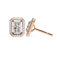 Pendientes de diamantes de talla radiante cultivados en laboratorio de 1,86 ct