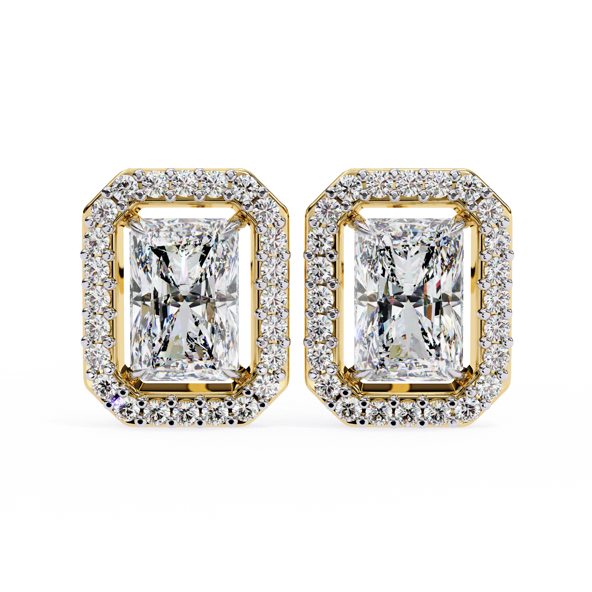 1.86ct Lab Grown Radiant Cut Diamond Earrings