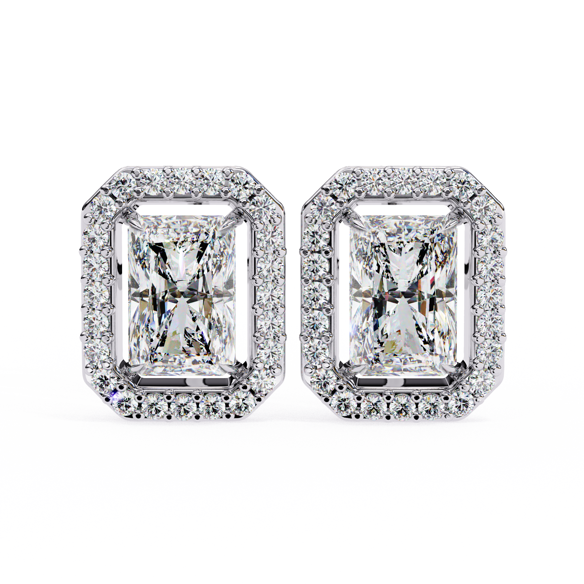 1.86ct Lab Grown Radiant Cut Diamond Earrings