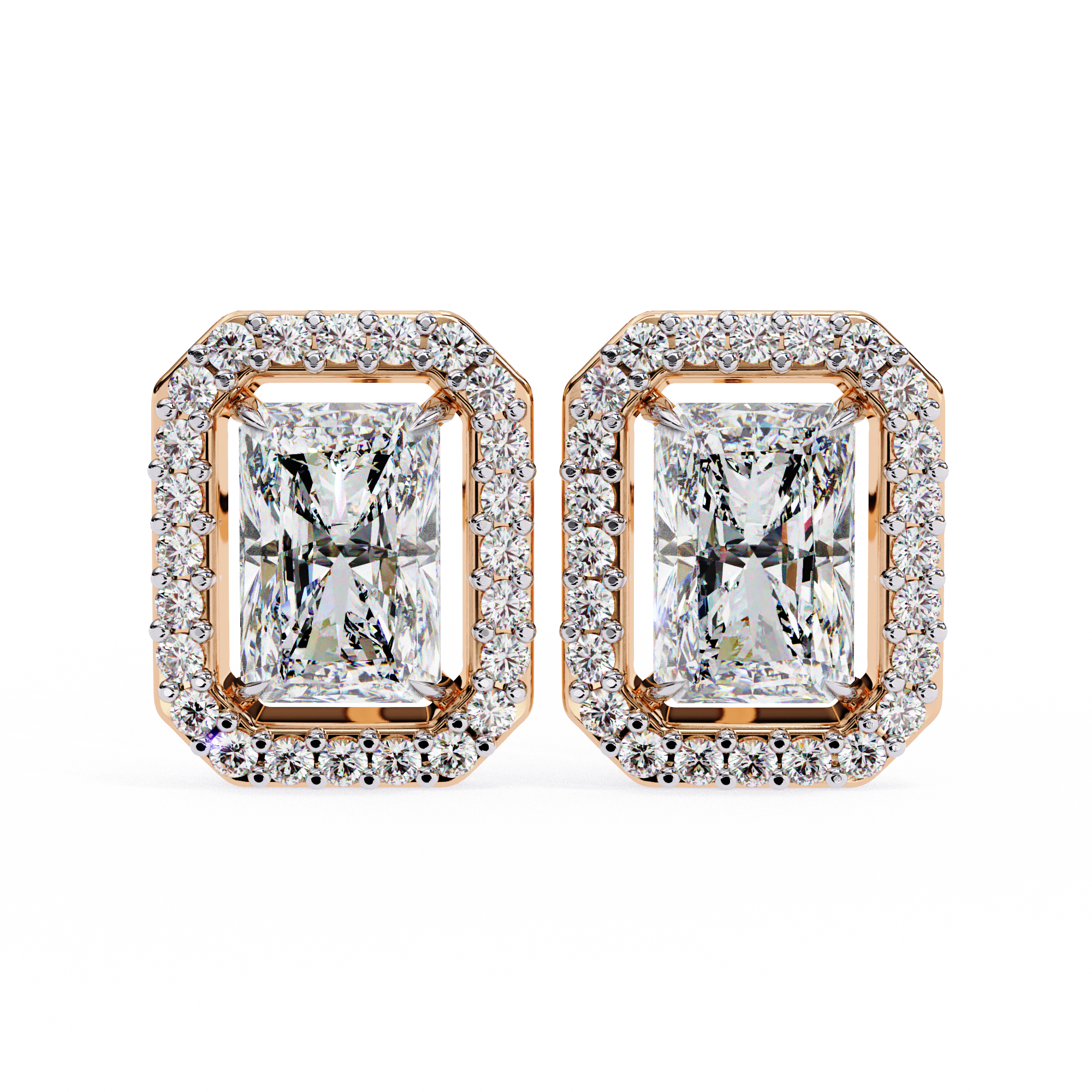 1.86ct Lab Grown Radiant Cut Diamond Earrings