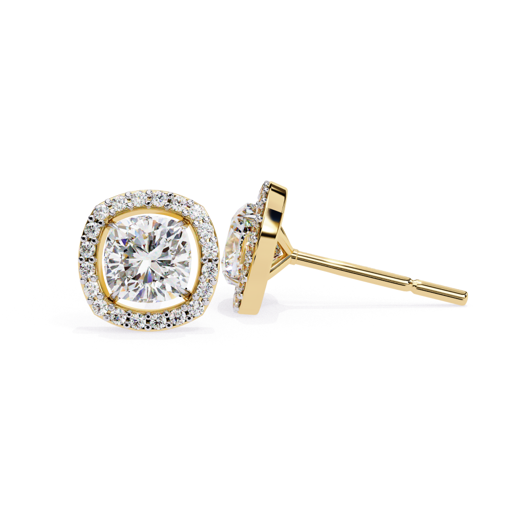 IGI 2.24ct Lab Grown Cushion Cut Diamond Earrings