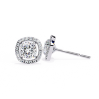 IGI 2.24ct Lab Grown Cushion Cut Diamond Earrings