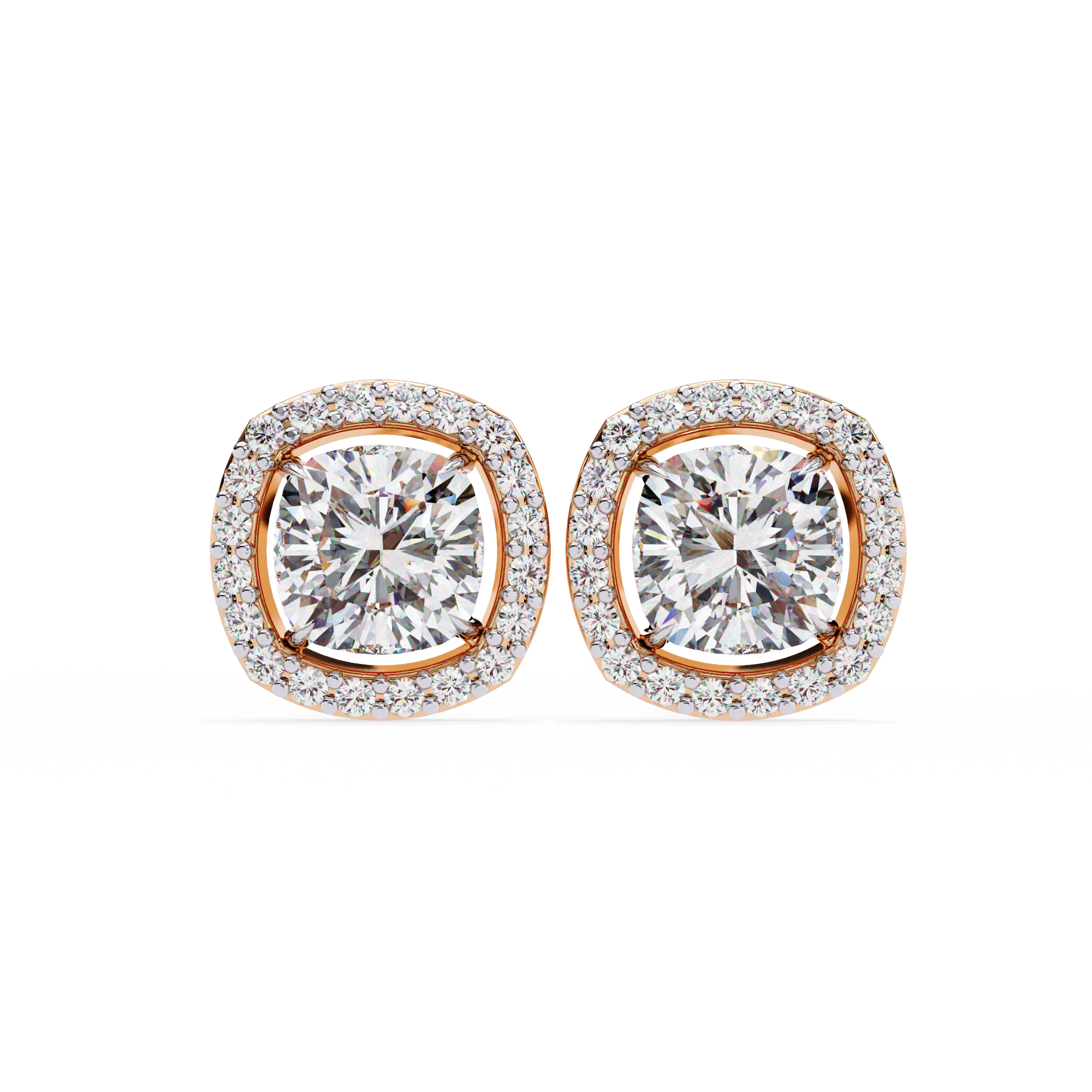 IGI 2.24ct Lab Grown Cushion Cut Diamond Earrings