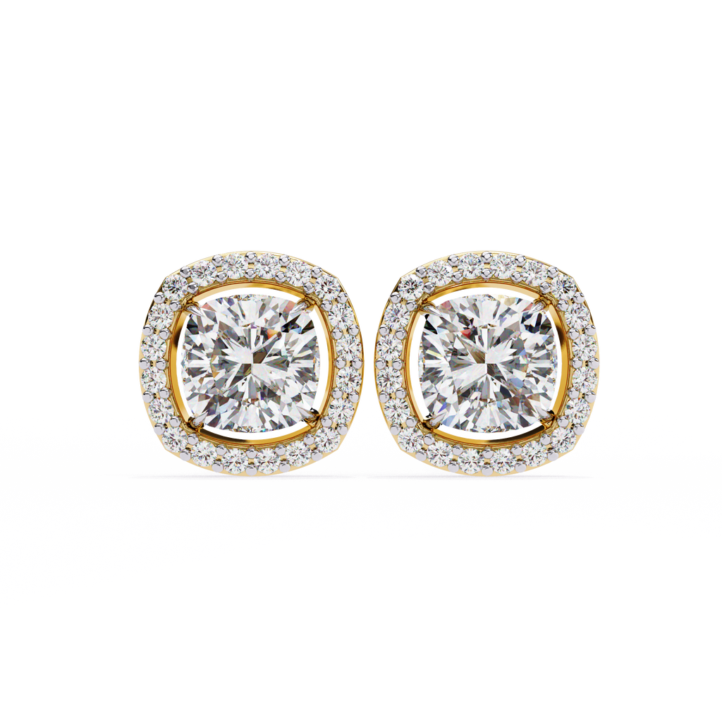 IGI 2.24ct Lab Grown Cushion Cut Diamond Earrings