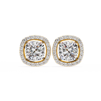 IGI 2.24ct Lab Grown Cushion Cut Diamond Earrings
