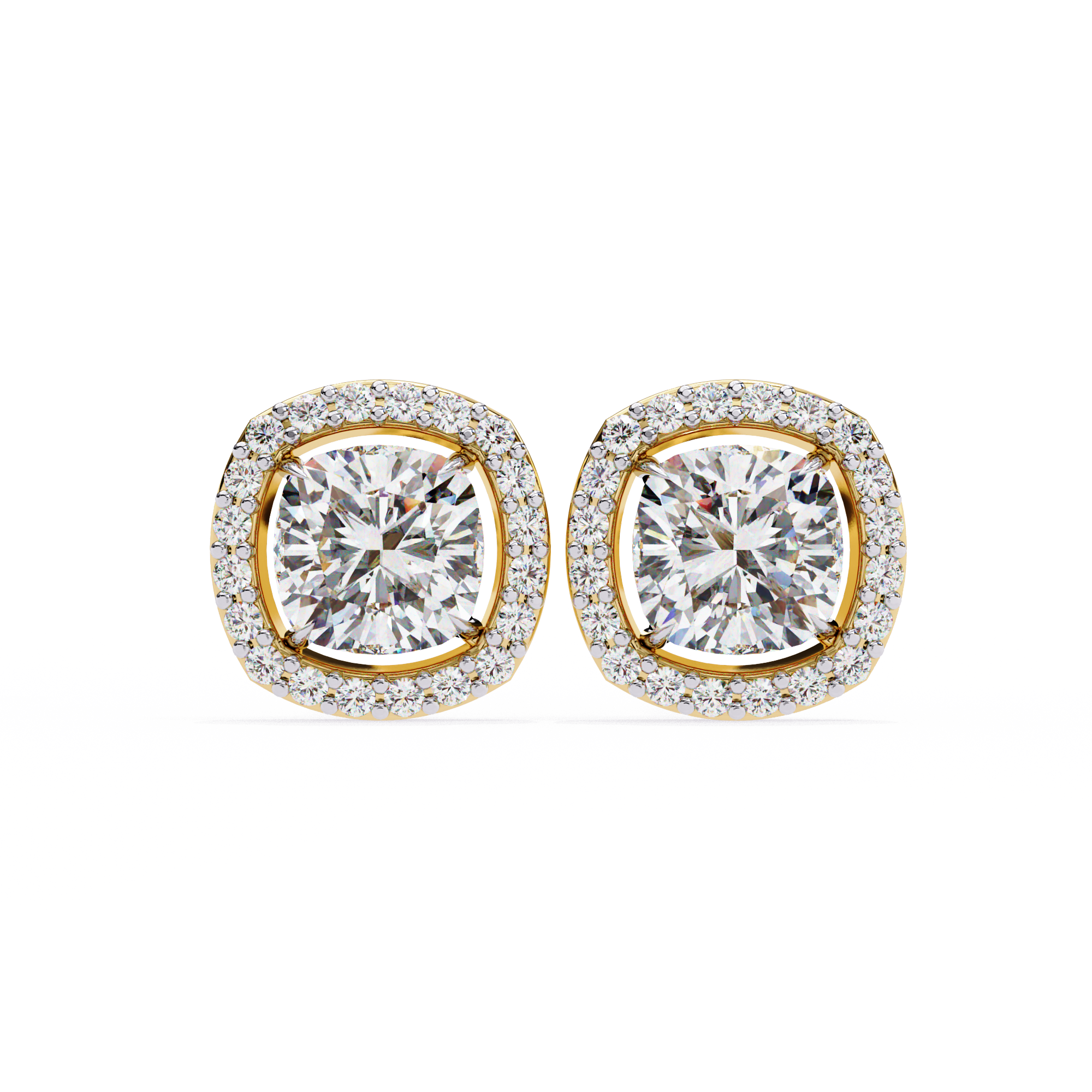 IGI 2.24ct Lab Grown Cushion Cut Diamond Earrings