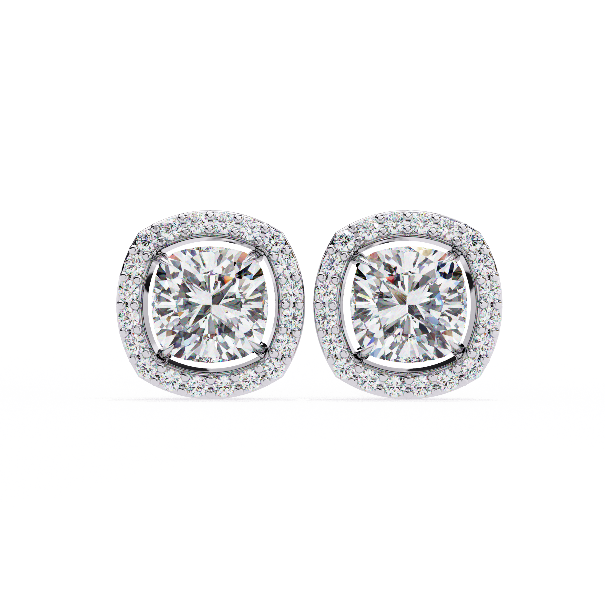 IGI 2.24ct Lab Grown Cushion Cut Diamond Earrings