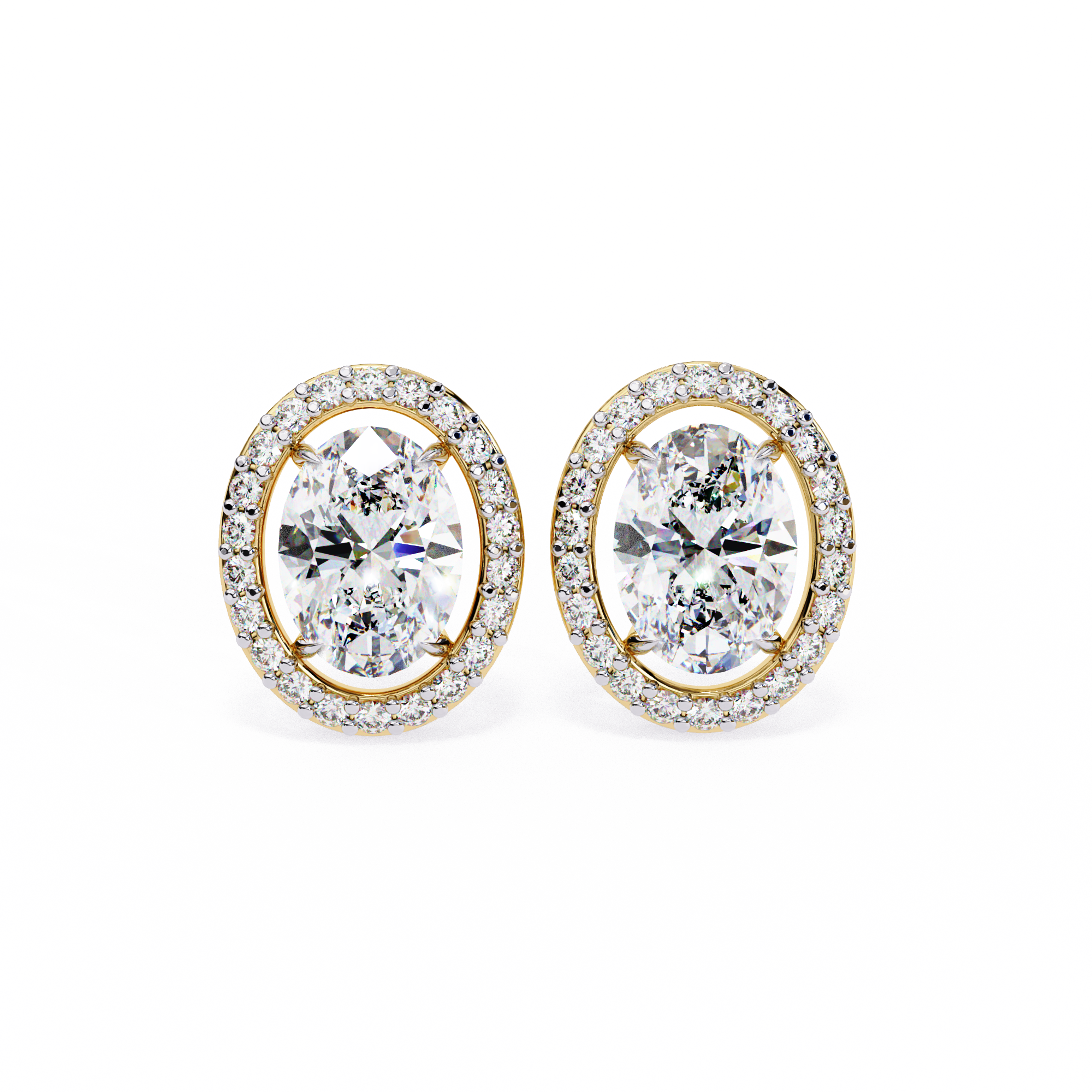 IGI 2.26ct Lab Grown Oval Diamond Stud Earrings
