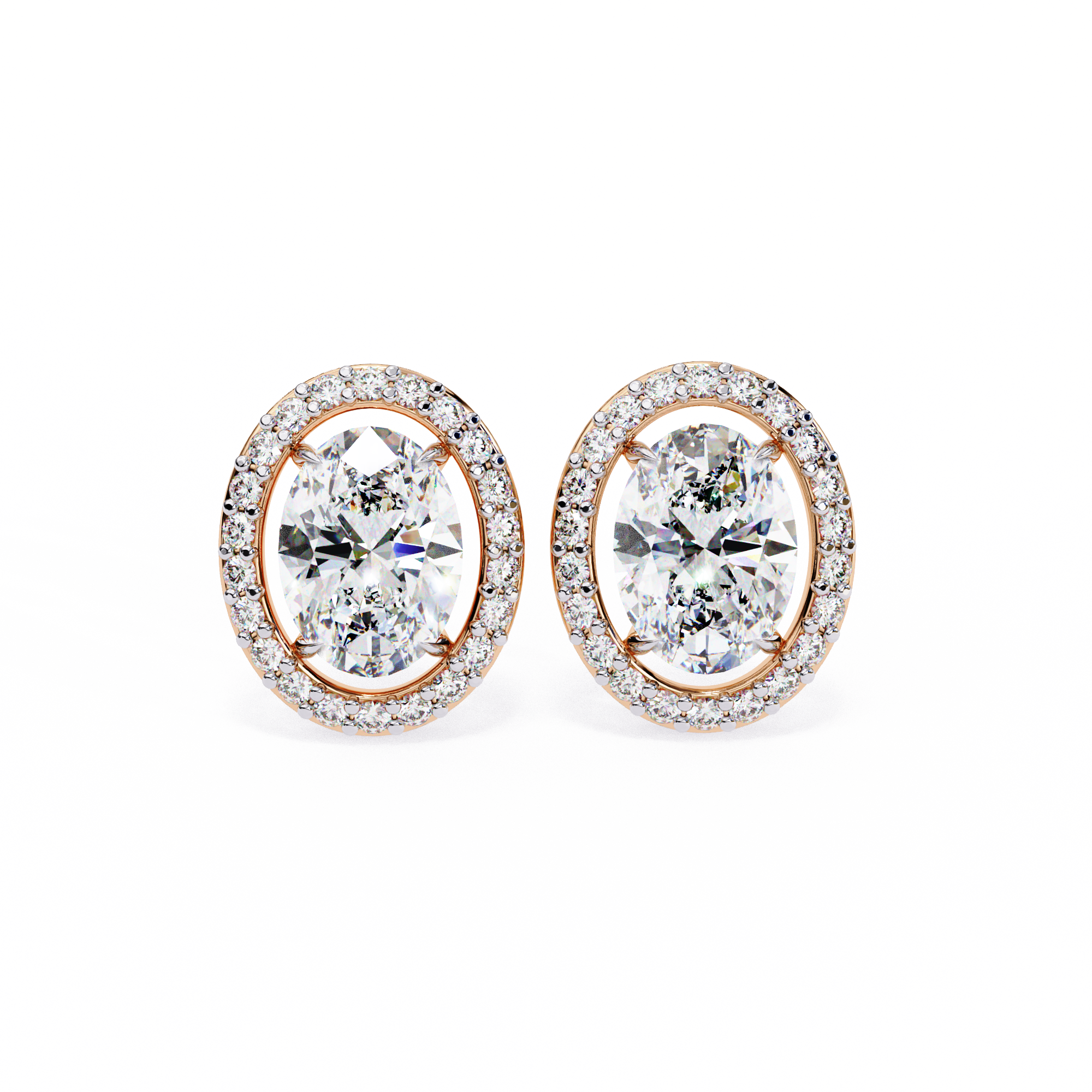 IGI 2.26ct Lab Grown Oval Diamond Stud Earrings