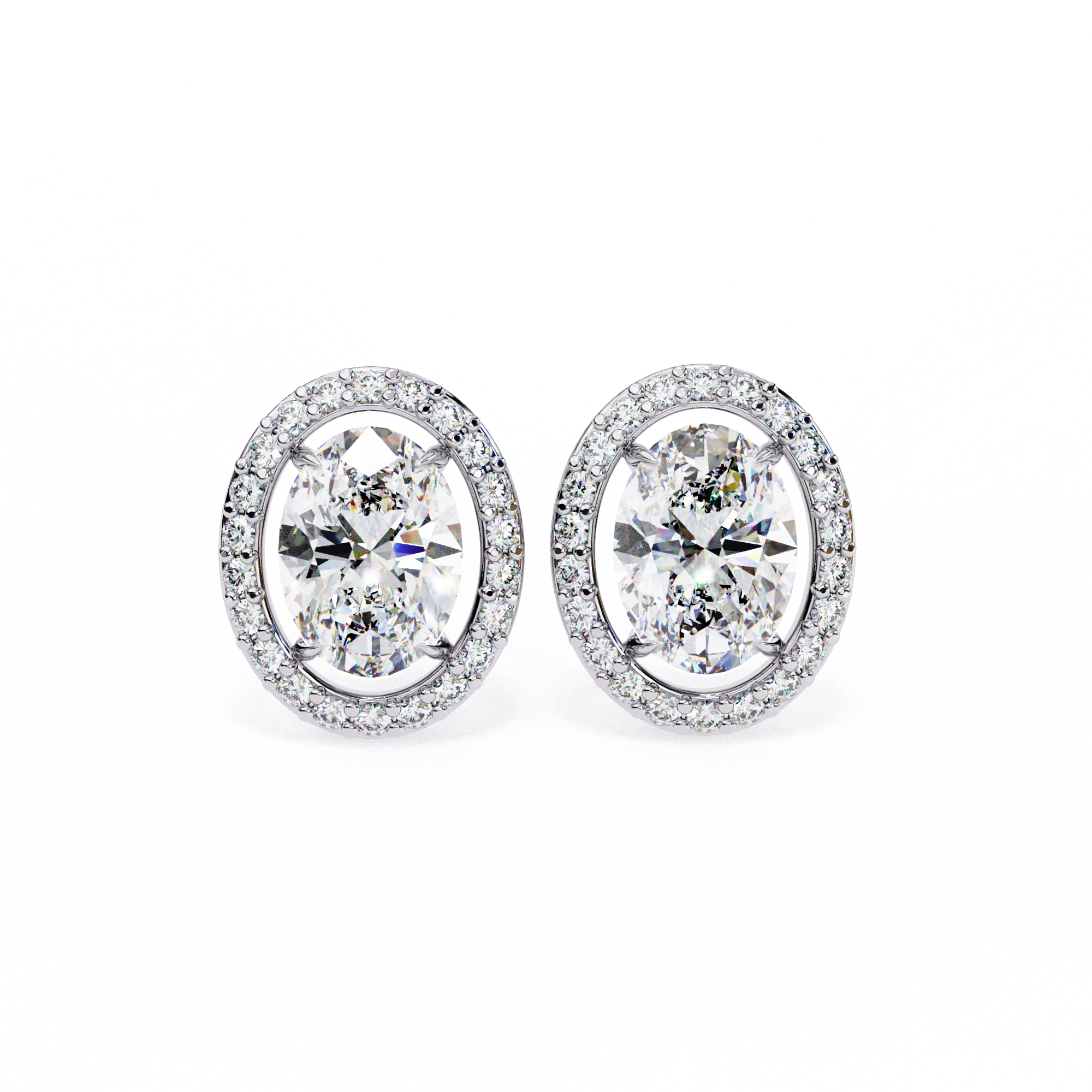 IGI 2.26ct Lab Grown Oval Diamond Stud Earrings