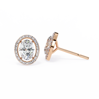 Pendientes con diamantes ovalados cultivados en laboratorio de 2,26 ct
