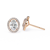 Pendientes con diamantes ovalados cultivados en laboratorio de 2,26 ct