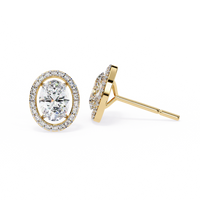 Pendientes con diamantes ovalados cultivados en laboratorio de 2,26 ct