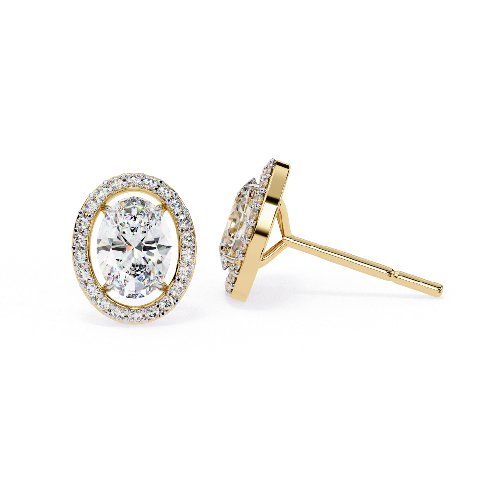 IGI 2.26ct Lab Grown Oval Diamond Stud Earrings