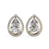 Pendientes con diamantes en forma de pera cultivados en laboratorio de 3,27 ct