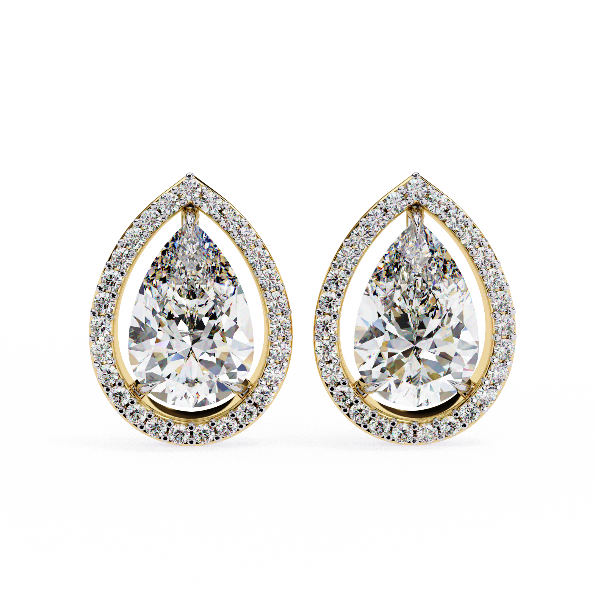 3.27ct Lab Grown Pear Diamond Stud Earrings