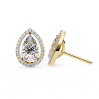 Pendientes con diamantes en forma de pera cultivados en laboratorio de 3,27 ct