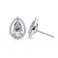 Pendientes con diamantes en forma de pera cultivados en laboratorio de 3,27 ct