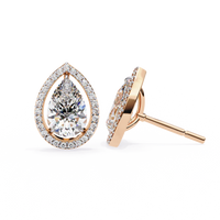 Pendientes con diamantes en forma de pera cultivados en laboratorio de 3,27 ct