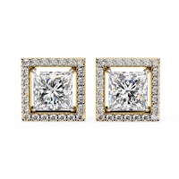 2.24ct Lab Grown Princess Diamond Stud Earrings