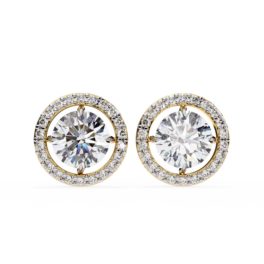 IGI 1.76ct Lab Grown Diamond Halo Stud Earrings
