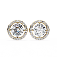 IGI 1.76ct Lab Grown Diamond Halo Stud Earrings