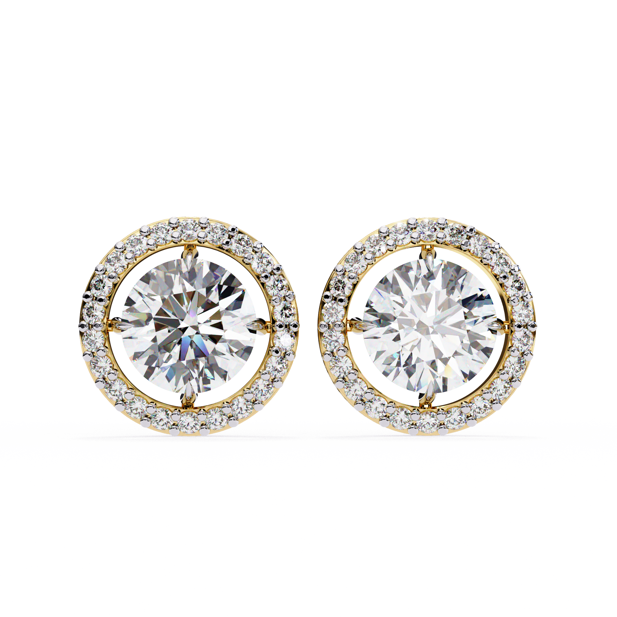 IGI 1.76ct Lab Grown Diamond Halo Stud Earrings