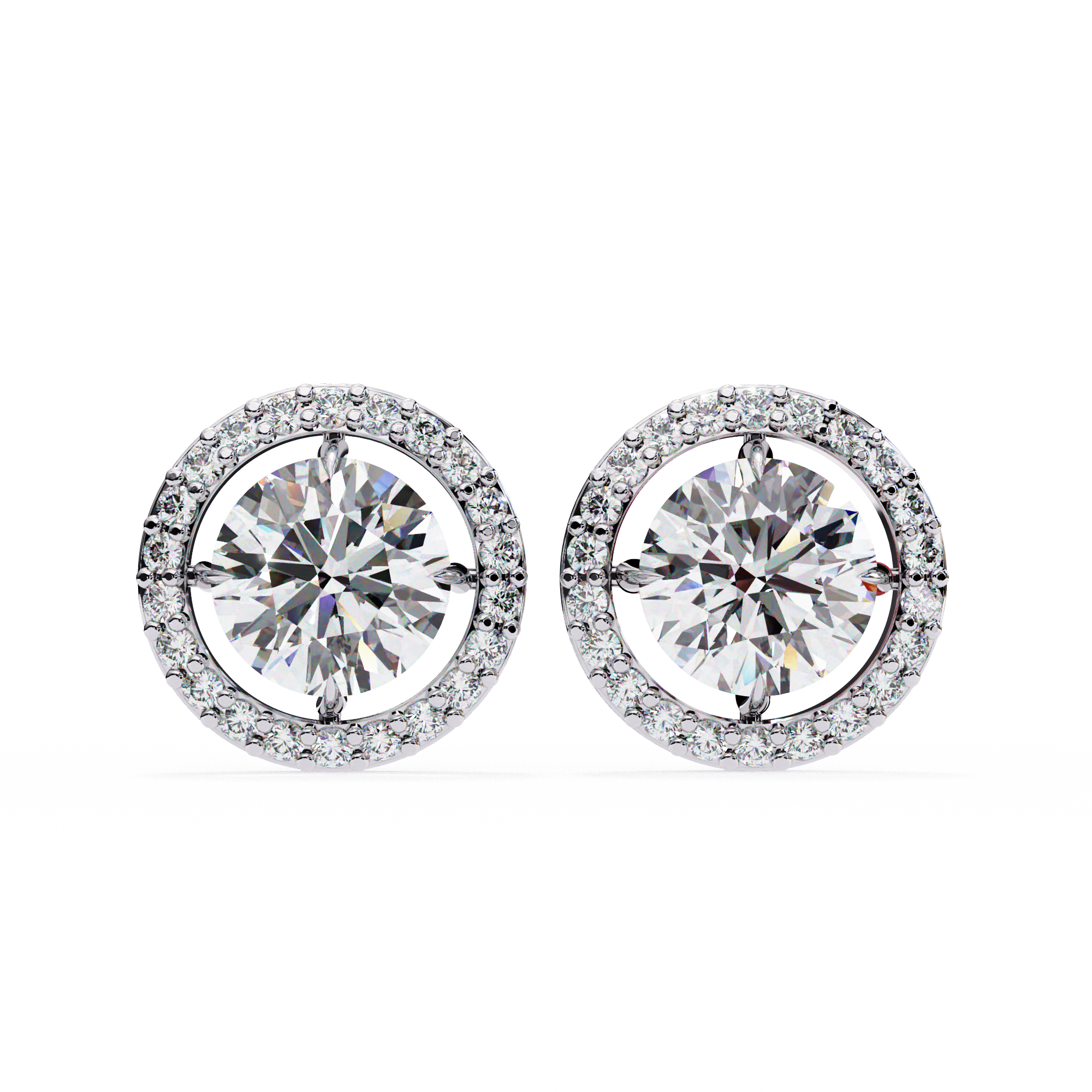IGI 1.76ct Lab Grown Diamond Halo Stud Earrings