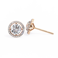 IGI 1.76ct Lab Grown Diamond Halo Stud Earrings