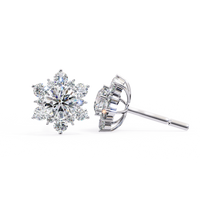 0.75CT Lab Grown Diamond Snow Flake Design Earrings