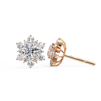0.75CT Lab Grown Diamond Snow Flake Design Earrings