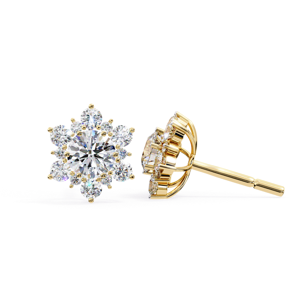 Pendientes con diseño de copos de nieve y diamantes cultivados en laboratorio de 0,75 quilates