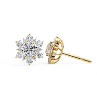 0.75CT Lab Grown Diamond Snow Flake Design Earrings