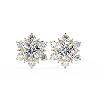 0.75CT Lab Grown Diamond Snow Flake Design Earrings
