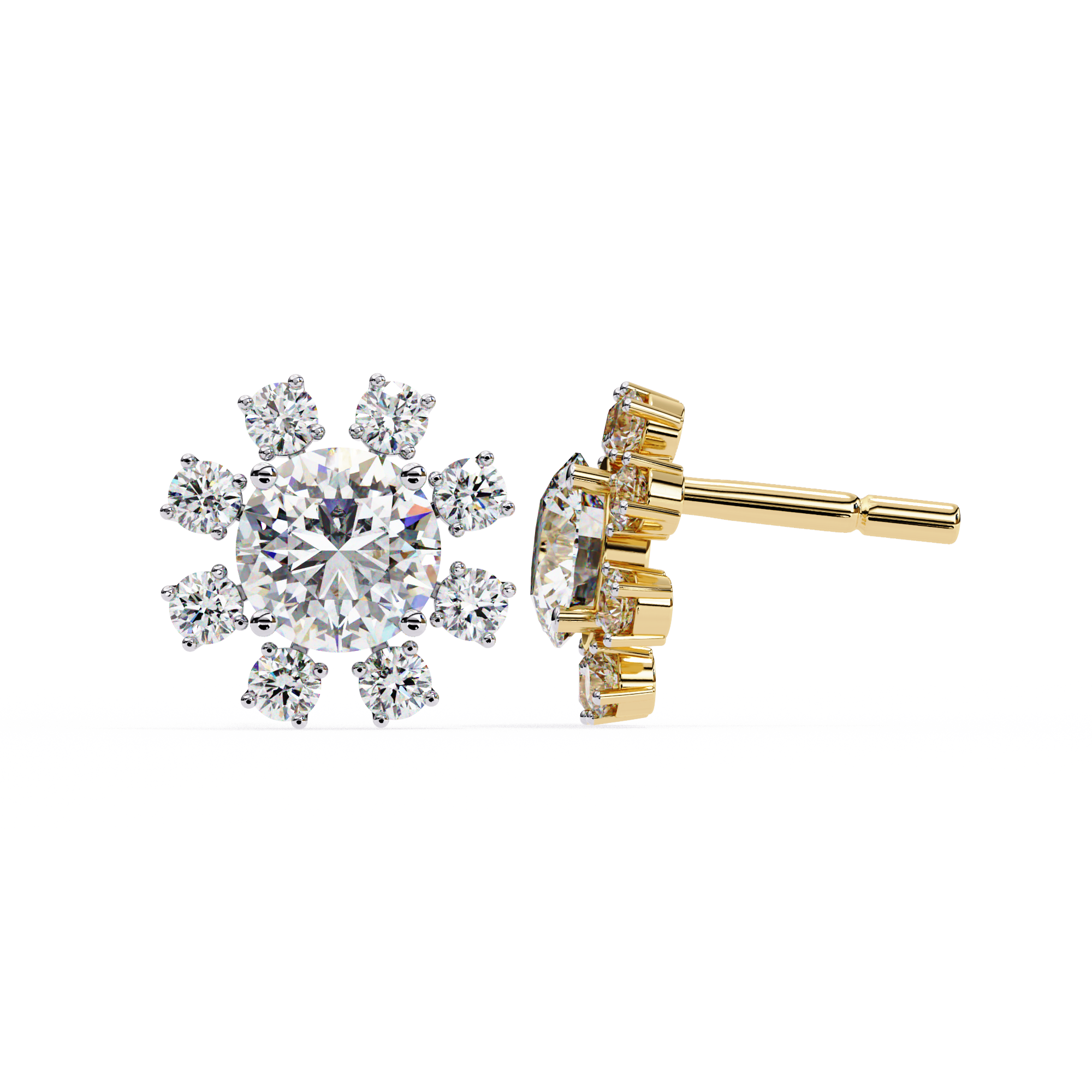 IGI 1.50ct Lab Grown Diamond Flower Stud Earrings