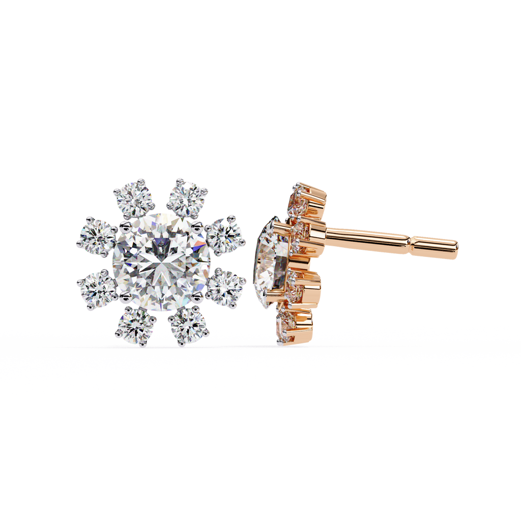 IGI 1.50ct Lab Grown Diamond Flower Stud Earrings