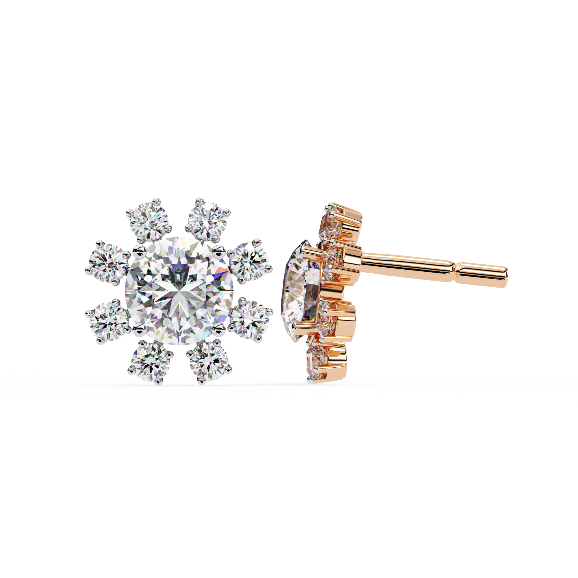 IGI 1.50ct Lab Grown Diamond Flower Stud Earrings