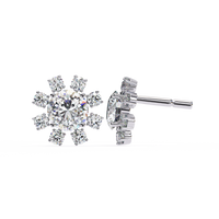 IGI 1.50ct Lab Grown Diamond Flower Stud Earrings